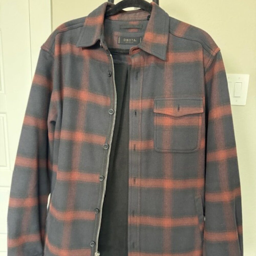 DKOTA Plaid Snap-Front Shirt Jacket – Gray & Rust
